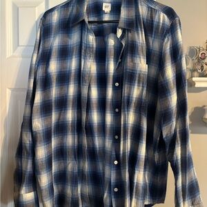 GAP Men's Blue Plaid Shirt